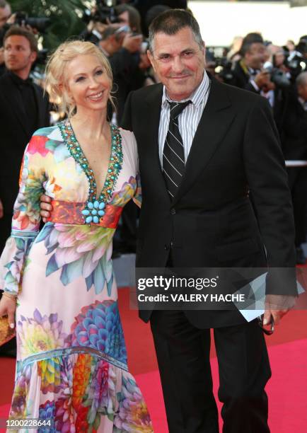 French stand-up comedian Jean-Marie Bigard arrives 19 May 2007 with his wife Claudia at the Festival Palace in Cannes, southern France, for the...