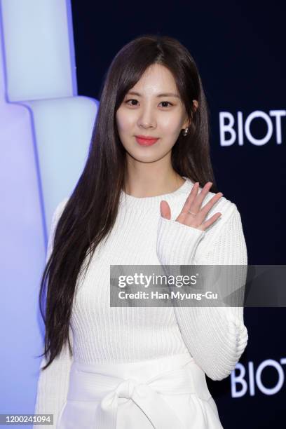 Seohyun of South Korean girl group Girls' Generation attends the photocall for 'Biotherm' at shinsegae department store on January 17, 2020 in Seoul,...