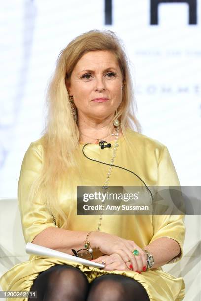 Sigrid Dyekjaer of "The Cave" speaks during the National Geographic Panel segment of the 2020 Winter TCA Press Tour at The Langham Huntington,...