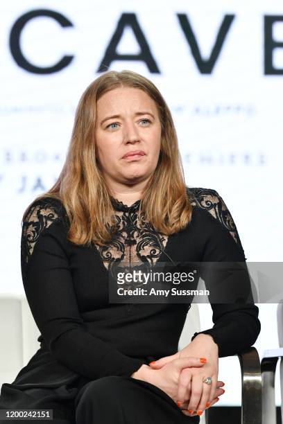 Kirstine Barfod of "The Cave" speaks during the National Geographic Panel segment of the 2020 Winter TCA Press Tour at The Langham Huntington,...