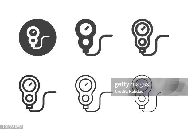 scuba diving gauge icons - multi series - aqualung stock illustrations