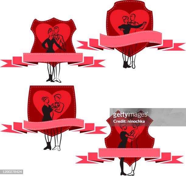 st.valentine's icon set - fiancé stock illustrations