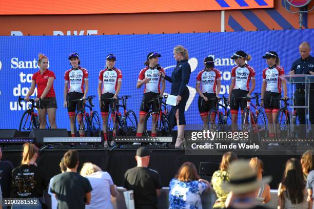 Mieke Docx of Belgium and Team Doltcini-Van Eyck Sport / Justine Vromanne of Belgium and Team Doltcini-Van Eyck Sport / Minke Bakker of The...