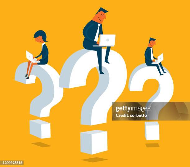 geschäftsprobleme - mann fragezeichen stock-grafiken, -clipart, -cartoons und -symbole