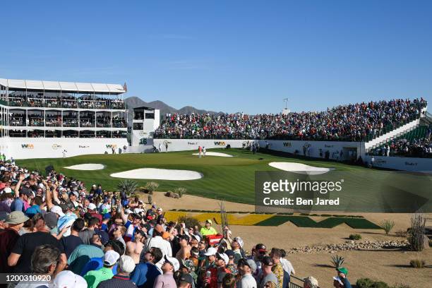 Fans watch play on the 16th hole during the second round of the Waste Management Phoenix Open at TPC Scottsdale on January 31, 2020 in Scottsdale,...