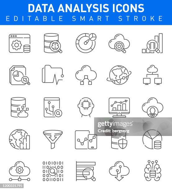 ilustrações de stock, clip art, desenhos animados e ícones de data analysis icons. vector illustration - funnel infographic