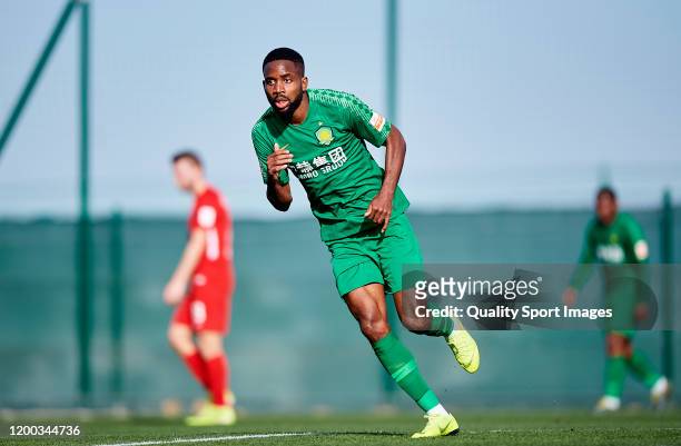 Cedric Bakambu of the Beijing Guoan in action during the friendly match between Beijing Guoan and Heindenheim at Pinatar Arena on January 18, 2020 in...