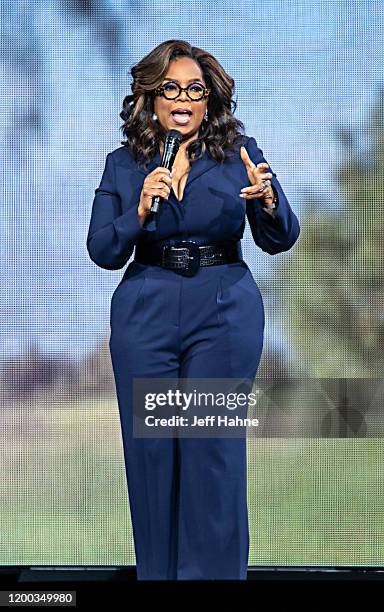 Oprah Winfrey speaks during Oprah's 2020 Vision: Your Life in Focus Tour presented by WW at Spectrum Center on January 18, 2020 in Charlotte, North...