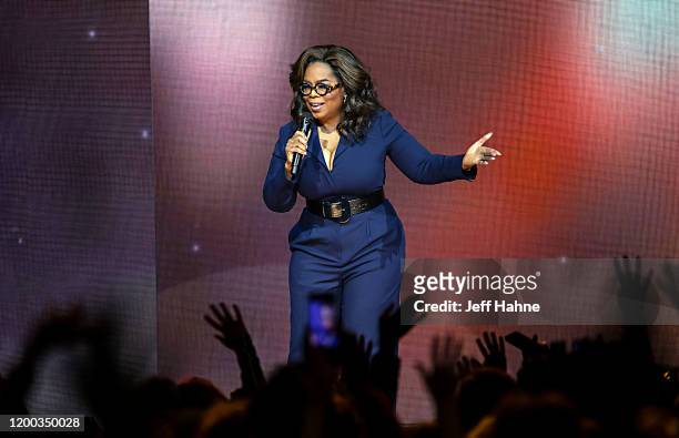 Oprah Winfrey speaks during Oprah's 2020 Vision: Your Life in Focus Tour presented by WW at Spectrum Center on January 18, 2020 in Charlotte, North...