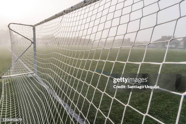 full frame of a soccer goal - goal net stock pictures, royalty-free photos & images