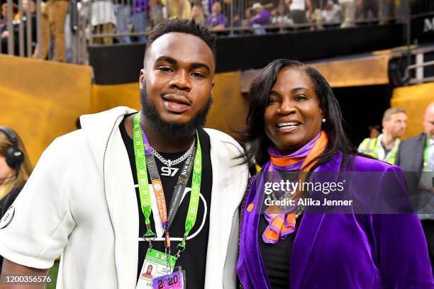 Current Atlanta Falcon All-Pro, and former Clemson Tiger, Grady Jarrett, served as an honorary captain, pictured with his mother Elisha Jarrett,...
