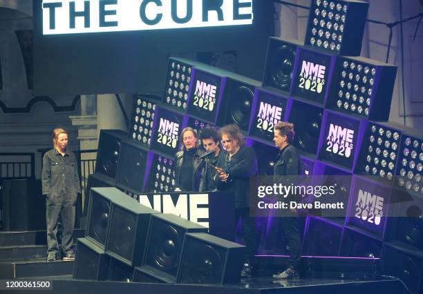 Robert Smith of The Cure accepts the Best Festival Headliner award at The NME Awards 2020 at the O2 Academy Brixton on February 12, 2020 in London,...