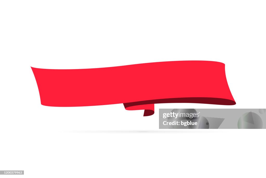 Red Banner Design Element On White Background High-Res Vector Graphic -  Getty Images