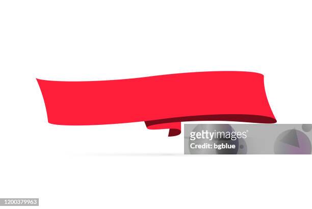 red banner - design element on white background - placard stock illustrations