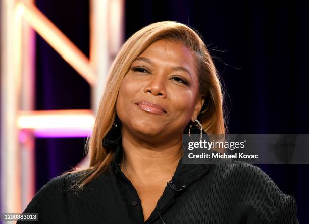 Queen Latifah is seen onstage during Lifetime's TCA Panels featuring Supernanny and The Clark Sisters: First Ladies of Gospel at the 2020 Winter...