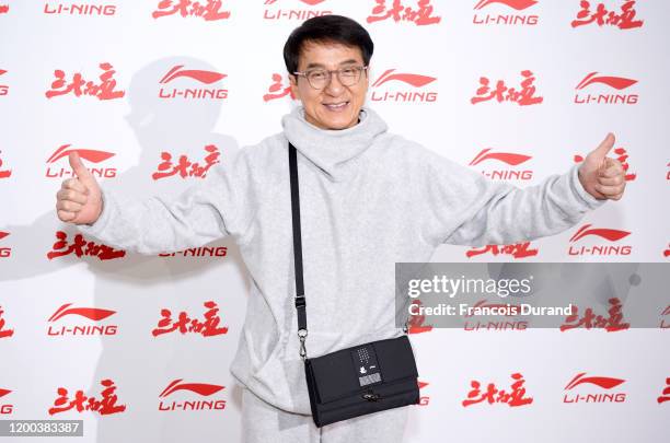 Jackie Chan attends the Li-Ning Menswear Fall/Winter 2020-2021 show as part of Paris Fashion Week on January 18, 2020 in Paris, France.