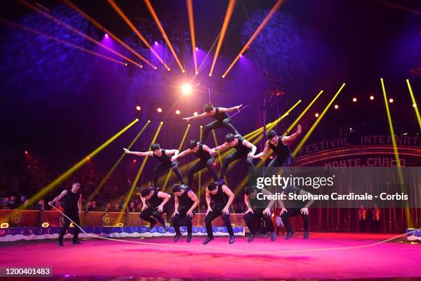 Acrobatic troup of Shandong perform during the 44th International Circus Festival on January 18, 2020 in Monaco, Monaco.