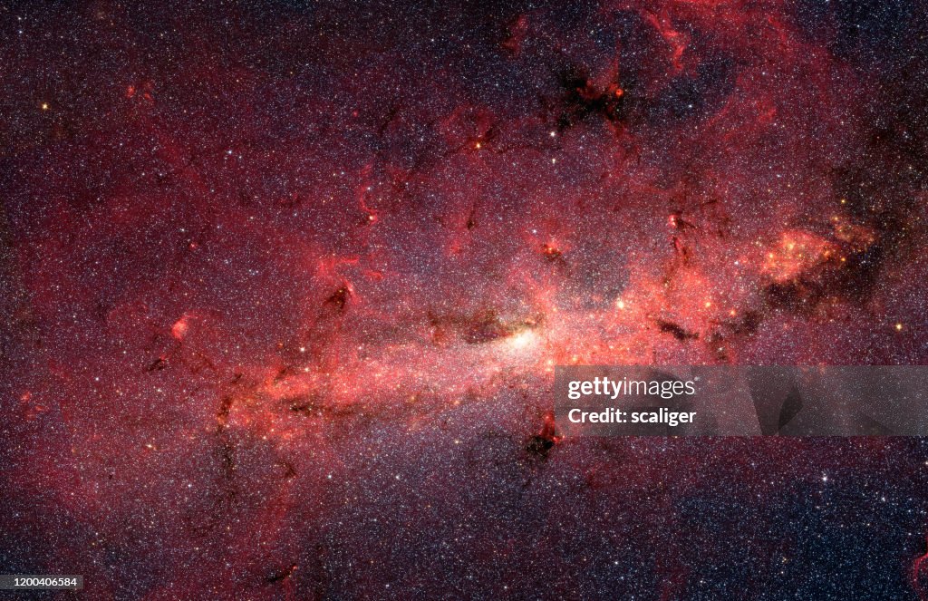 Milky Way in universe. Abstract night sky and space background. Nice photo of deep cosmos. Magic galaxy like nebula with stars and clouds in outer space.