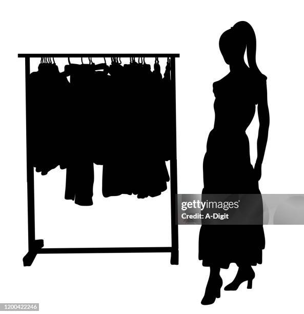 Vintage Mode Mannequin Silhouette, Stock-Foto