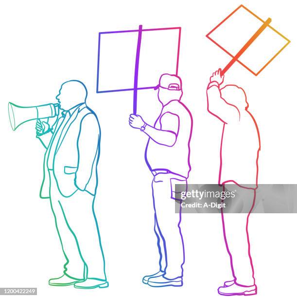 Protest Drawing Side Protest Crowd Drawing High Res Illustrations - Getty Images