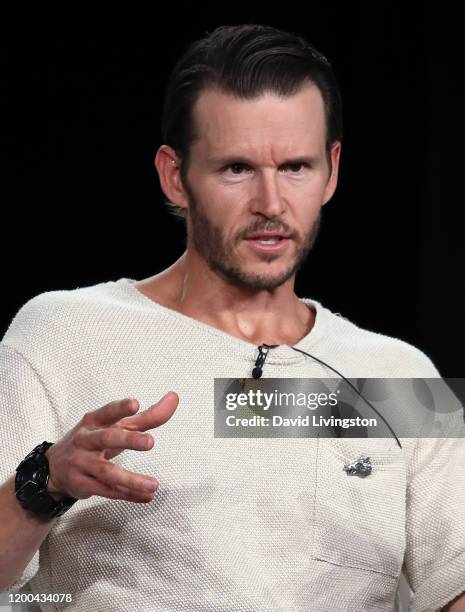 Ryan Kwanten of "Sacred Lies: The Singing Bones"" speaks on stage during the Blumhouse Television and Facebook Watch segment of the 2020 Winter TCA...