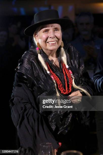 Joni Mitchell attends The 2020 NAMM Show – 35th Annual NAMM TEC Awards on January 18, 2020 in Anaheim, California.