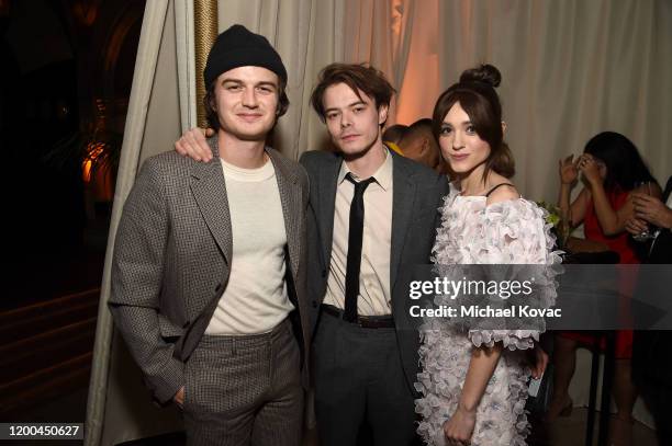 Joe Keery, Charlie Heaton and Natalia Dyer are seen as Entertainment Weekly Celebrates Screen Actors Guild Award Nominees at Chateau Marmont on...