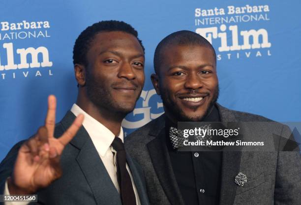 Edwin Hodge and Aldis Hodge attend the Virtuosos Award presentation during the 35th Santa Barbara International Film Festival at Arlington Theatre on...