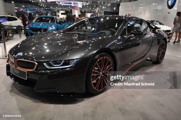 I8 is seen during the Vienna Car Show press preview at Messe Wien, as part of Vienna Holiday Fair, on January 15, 2020 in Vienna, Austria. The Vienna...