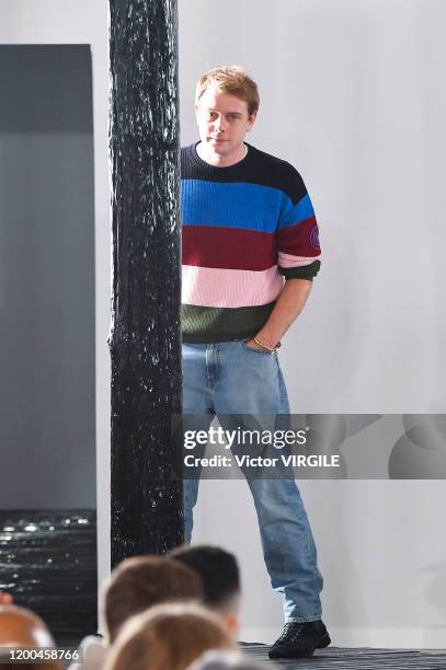 Fashion designer Jonathan Anderson walks the runway during the Loewe Menswear Fall/Winter 2020-2021 fashion show as part of Paris Fashion Week on...