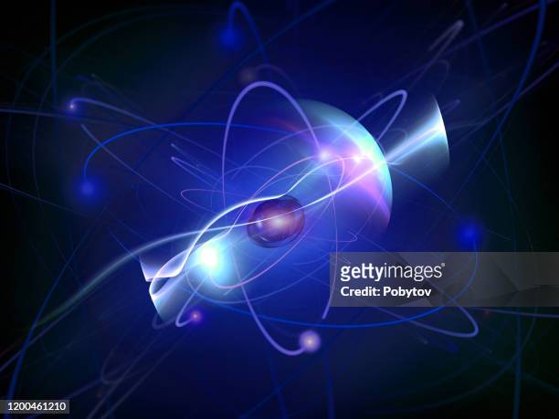 atomic nucleus - proton stock illustrations