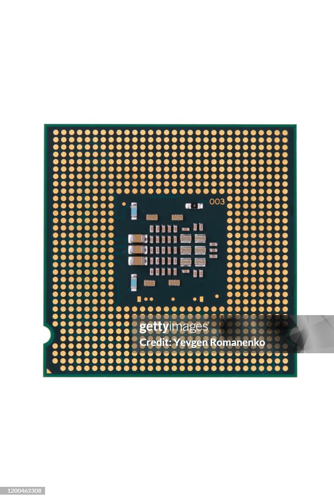 Computer processors CPU isolated on white background