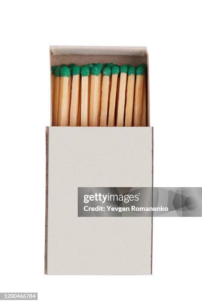 blank box of matches on a white background - fire and brimstone stock-fotos und bilder