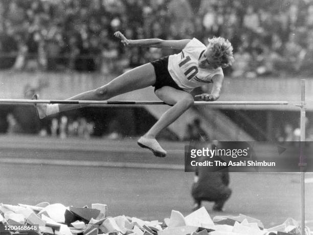 Iolanda Balas of Romania competes in the the Athletics Women's High Jump during the Tokyo International Sports Championships at the National Stadium...