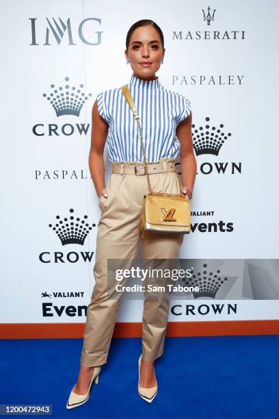 Olympia Valance attends the Crown IMG Tennis Party on January 19, 2020 in Melbourne, Australia.