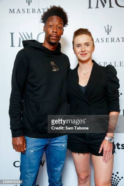 Gael Monfils and Elina Svitolina attends the Crown IMG Tennis Party on January 19, 2020 in Melbourne, Australia.