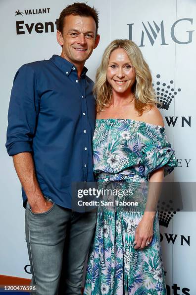 Adam Gilchrist and 2 attends the Crown IMG Tennis Party on January