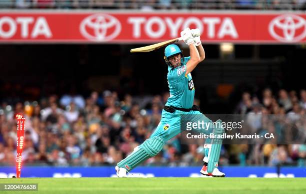 De Villiers of the Heat is clean bowled during the Big Bash League match between the Brisbane Heat and Melbourne Renegades at The Gabba on January...