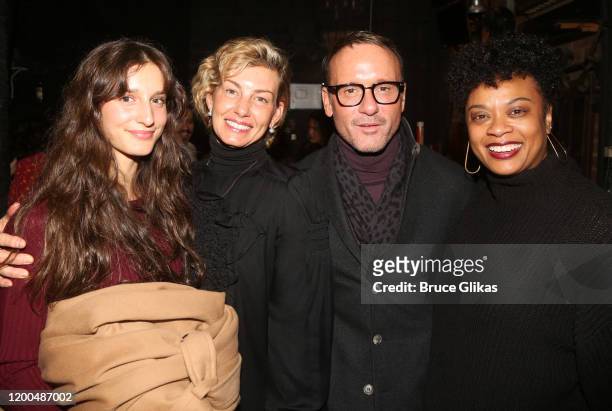 Audrey Caroline McGraw, mother Faith Hill, husband Tim McGraw and Jacqueline B. Arnold pose backstage at the hit musical based on the Baz Luhrmann...