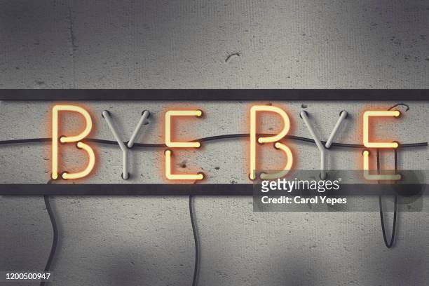 bye bye message in light box - leaving stock pictures, royalty-free photos & images