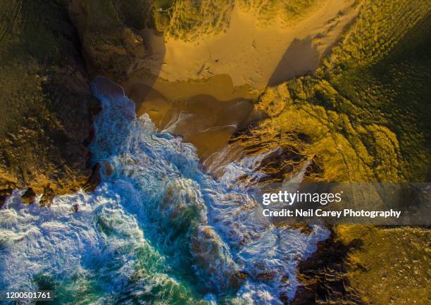 murderhole bay from above - county donegal stock pictures, royalty-free photos & images