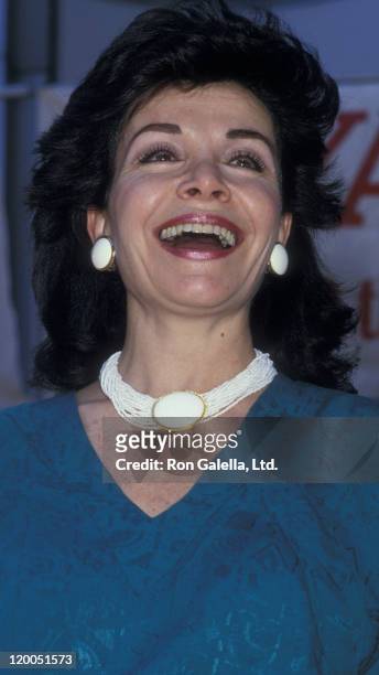 Actress Annette Funicello attends the press conference for "Back To The Beach" on July 28, 1987 at the World Trade Center in New York City.
