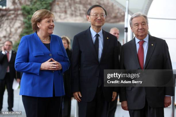 German Chancellor Angela Merkel , Chinese Director of the Office of Foreign Affairs of the Communist Party of China Yang Jiechi, and United Nations...