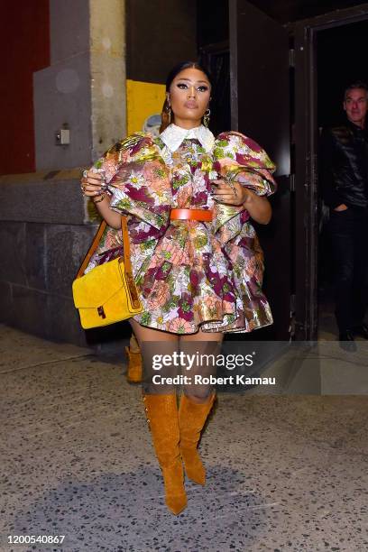 Nicki Minaj and husband Kenneth Petty seen at a Marc Jacobs NYFW event in Manhattan on February 12, 2020 in New York City.