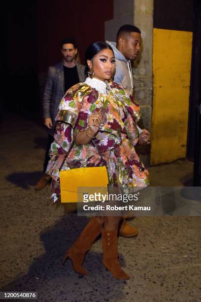 Nicki Minaj and husband Kenneth Petty seen at a Marc Jacobs NYFW event in Manhattan on February 12, 2020 in New York City.