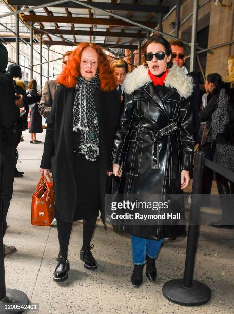 Grace Coddington seen arriving at the Michael Kors show during New York Fashion on February 12, 2020 in New York City.