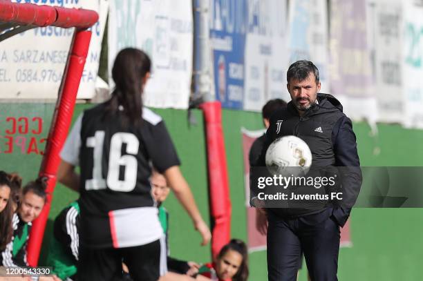 Alessandro Spugna manager of Juventus Women U19 gestures during the Viareggio Women's Cup match between Juventus U19 and FC Internazionale U19 on...