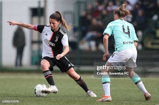 Ludovica Salvioni of Juventus Women U19 in action during the Viareggio Women's Cup match between Juventus U19 and FC Internazionale U19 on February...
