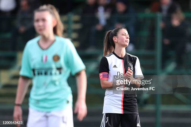 Ludovica Salvioni of Juventus Women U19 reacts during the Viareggio Women's Cup match between Juventus U19 and FC Internazionale U19 on February 13,...