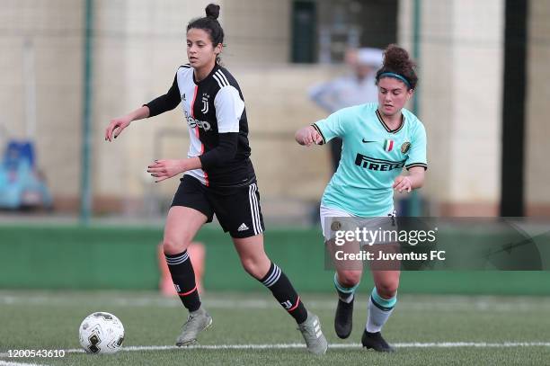 Alice Giai of Juventus Women U19 in action during the Viareggio Women's Cup match between Juventus U19 and FC Internazionale U19 on February 13, 2020...